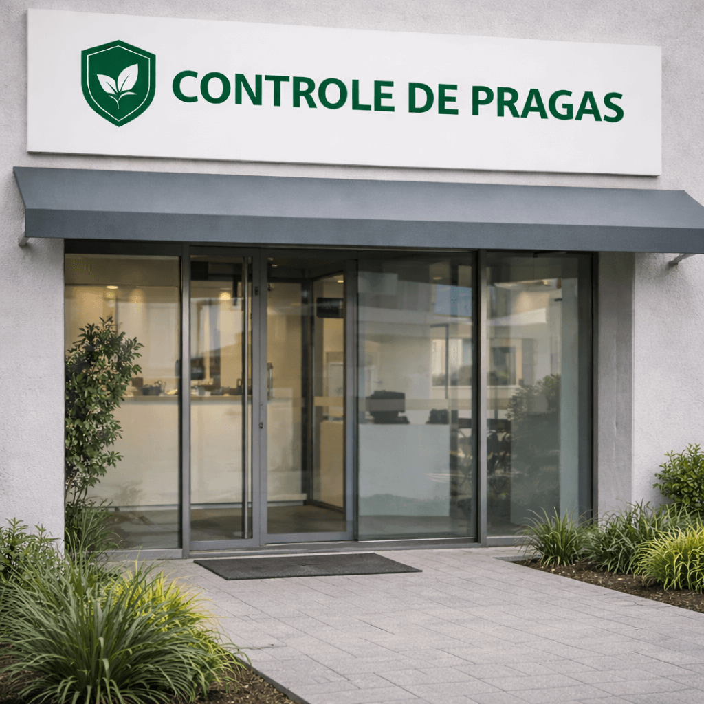 Fachada e estrutura da empresa de controle de pragas