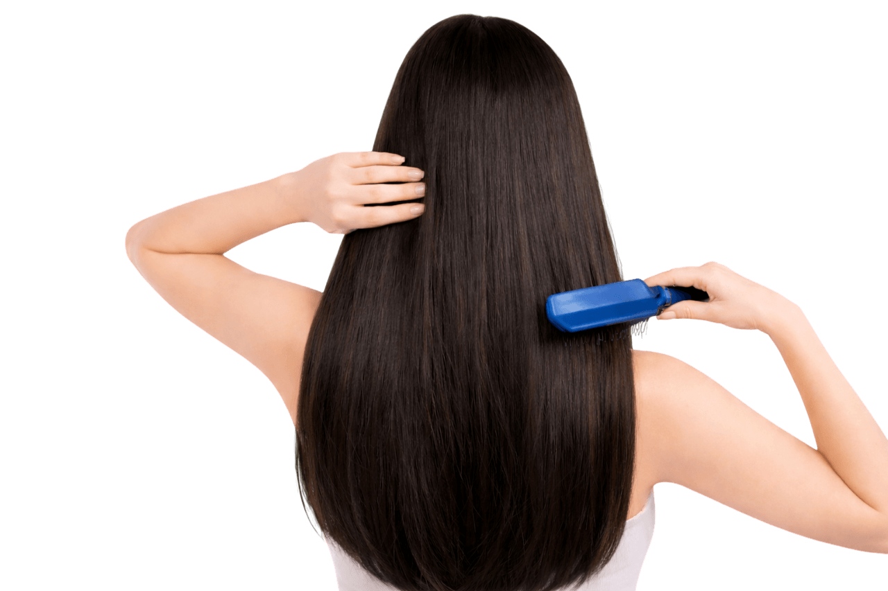 Cabelo alinhado e com aparência de brilho