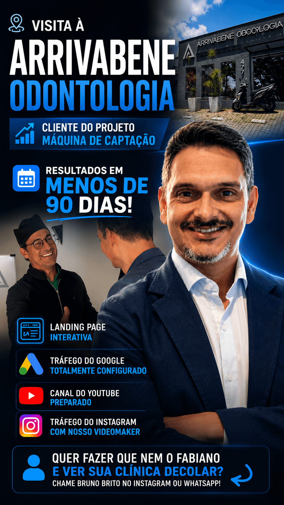 Vídeo principal de Bruno Brito sobre marketing para clínicas